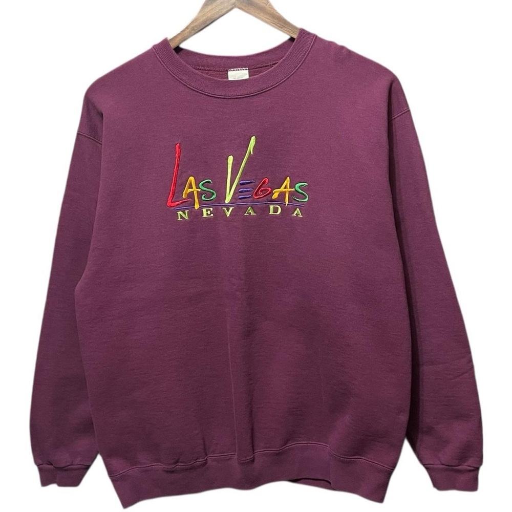 Vintage 90s Las Vegas Nevada colorful stitch graphic Crewneck casual Sweatshirt